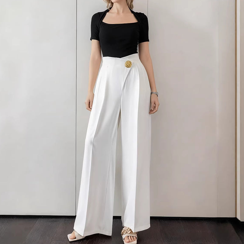 🔥 Pantaloni largi cu talie înaltă pentru femei – comozi și stilati pentru orice zi! ⚡ Livrare rapidă în România – comandă acum!