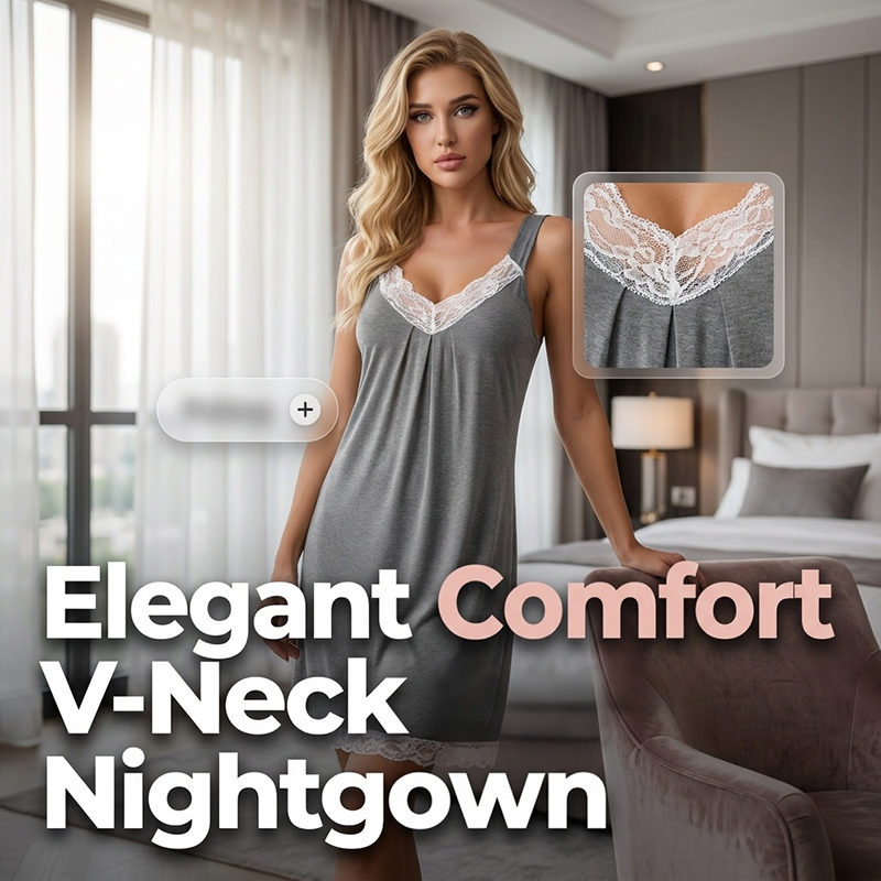 😍 Rochiță de noapte cu dantelă + decolteu în V – Senzuală și feminină. Click rapid!