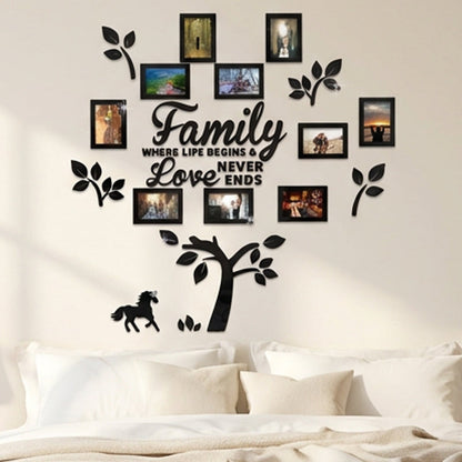 ✨ARBORE GENEALOGIC 3D: Autocolant cu ramă foto, lucios și modern. Lipire instant – transformă orice perete în 5 minute!