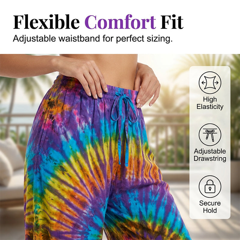 🌈 Pantaloni harem tie-dye – comozi și artistici – Stil unic pentru tine. Stoc limitat!