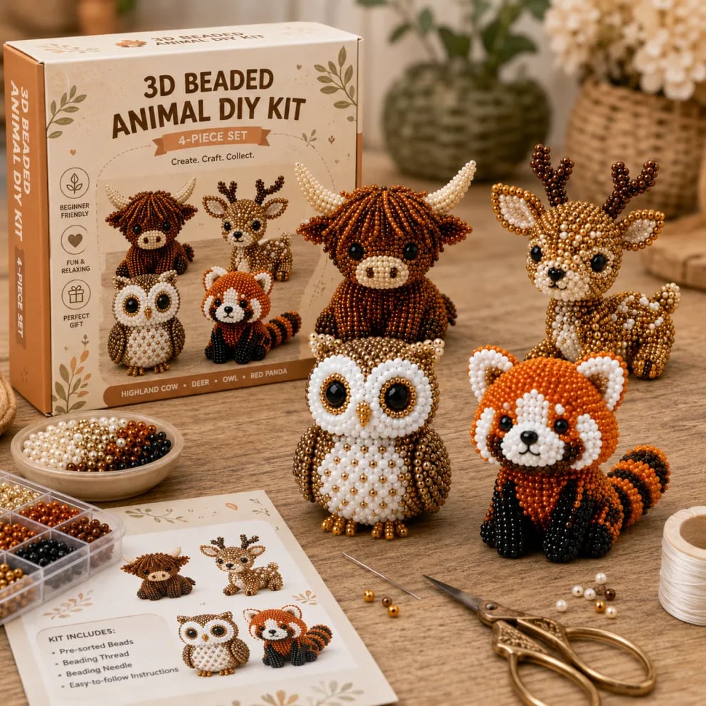 🧵✨ Distracție creativă pentru copii! Set animale 3D din mărgele – mic, drăguț și ușor de făcut. Ofertă limitată!