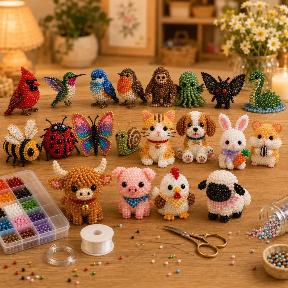 🧵✨ Distracție creativă pentru copii! Set animale 3D din mărgele – mic, drăguț și ușor de făcut. Ofertă limitată!