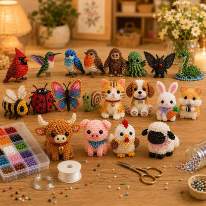 🧵✨ Distracție creativă pentru copii! Set animale 3D din mărgele – mic, drăguț și ușor de făcut. Ofertă limitată!