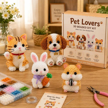 🧵✨ Distracție creativă pentru copii! Set animale 3D din mărgele – mic, drăguț și ușor de făcut. Ofertă limitată!