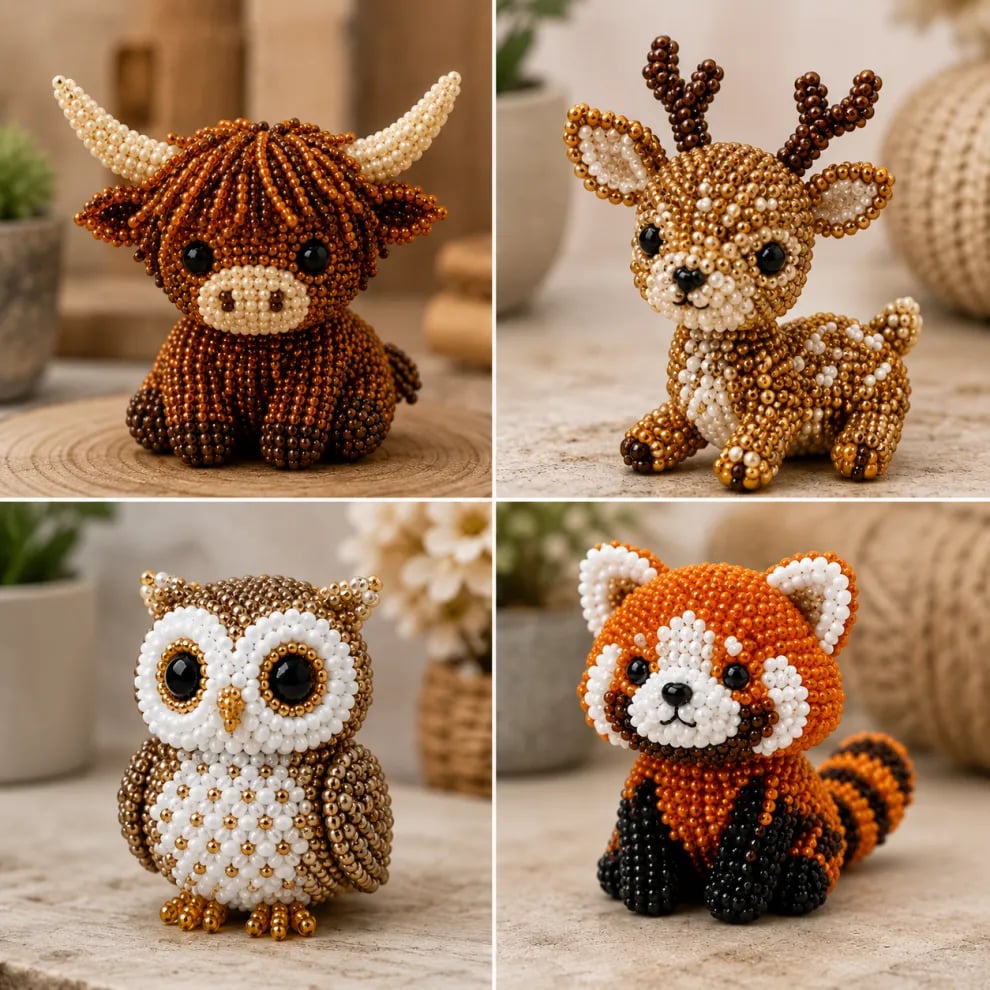 🧵✨ Distracție creativă pentru copii! Set animale 3D din mărgele – mic, drăguț și ușor de făcut. Ofertă limitată!