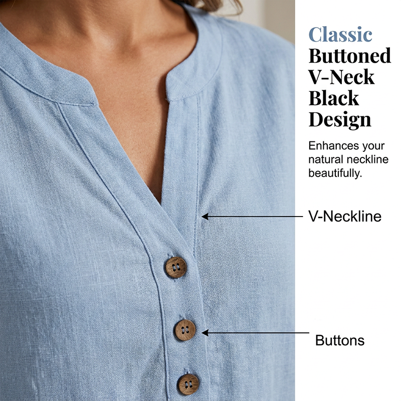 ✨ Decolteu în V, culoare uni, stil casual – bluza pe care o vei purta în fiecare săptămână.