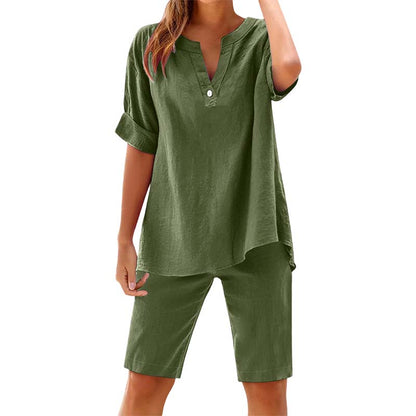 🔥 Set 2 piese: bluză + pantaloni scurți – look complet pentru zilele tale fierbinți! Comandă rapid