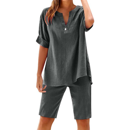 🔥 Set 2 piese: bluză + pantaloni scurți – look complet pentru zilele tale fierbinți! Comandă rapid
