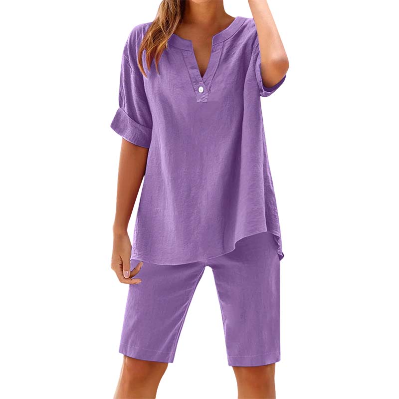 🔥 Set 2 piese: bluză + pantaloni scurți – look complet pentru zilele tale fierbinți! Comandă rapid
