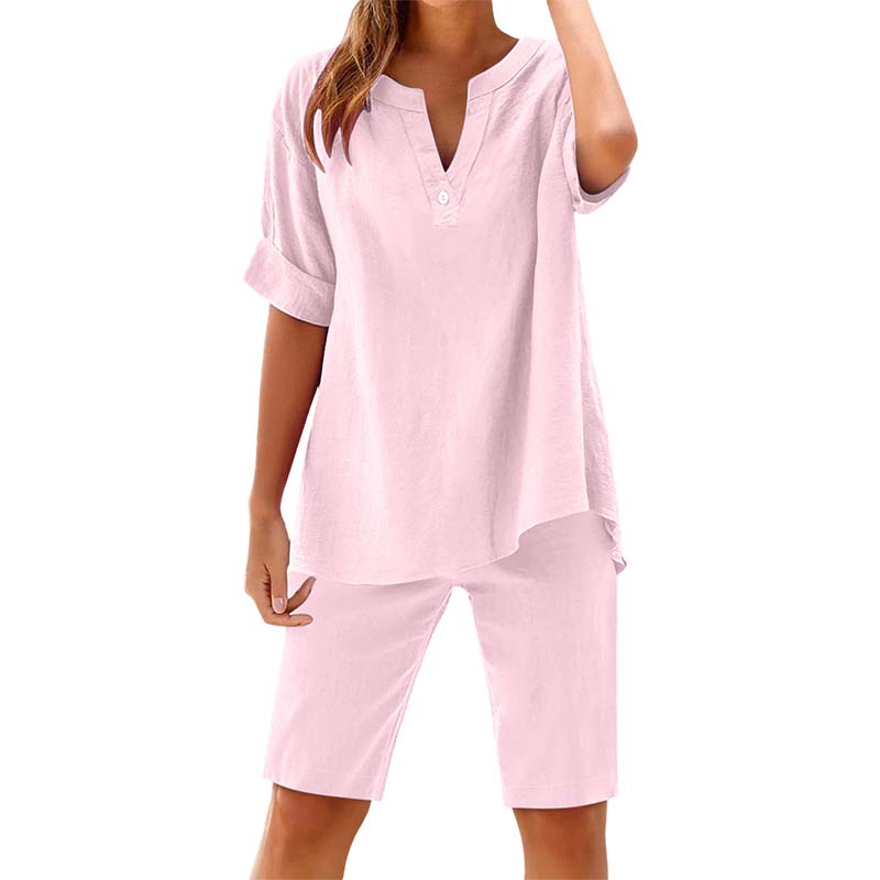 🔥 Set 2 piese: bluză + pantaloni scurți – look complet pentru zilele tale fierbinți! Comandă rapid