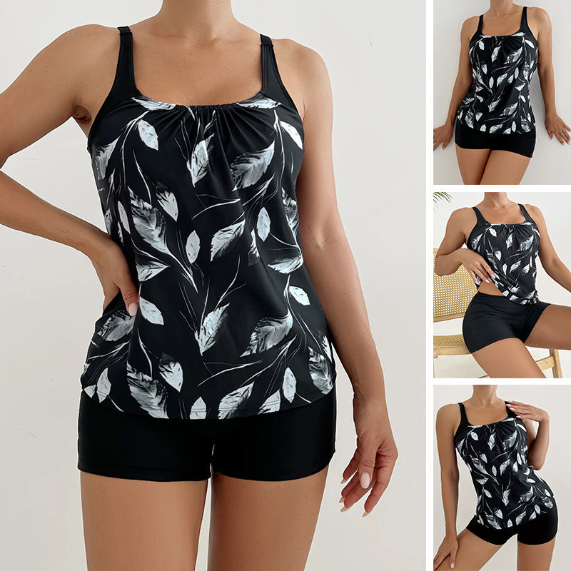 👙 Evidențiază-ți formele! Costum de baie două piese imprimat – talie înaltă, control abdominal. ✨ Plată la livrare!