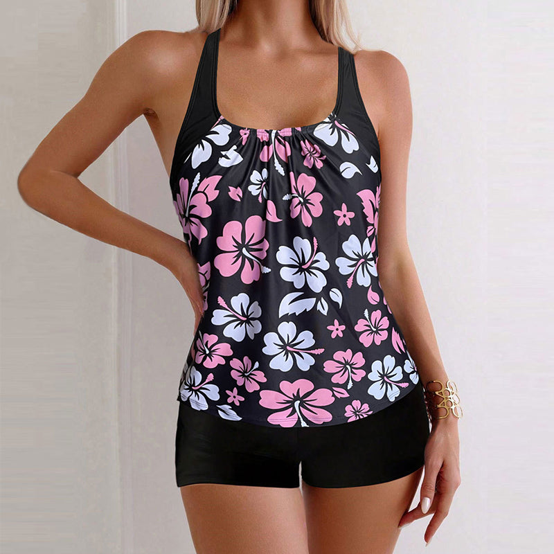 👙 Evidențiază-ți formele! Costum de baie două piese imprimat – talie înaltă, control abdominal. ✨ Plată la livrare!