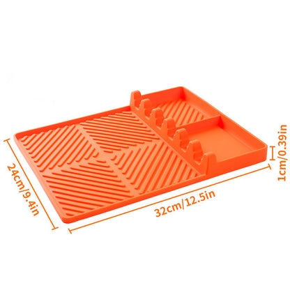 🔥 Adio grătar unsuros pe blat! Covoraș silicon anti‑scurgere, cu spații pentru ustensile – blatul lateral rămâne curat. ✅ Plătești la livrare. Comandă acum!