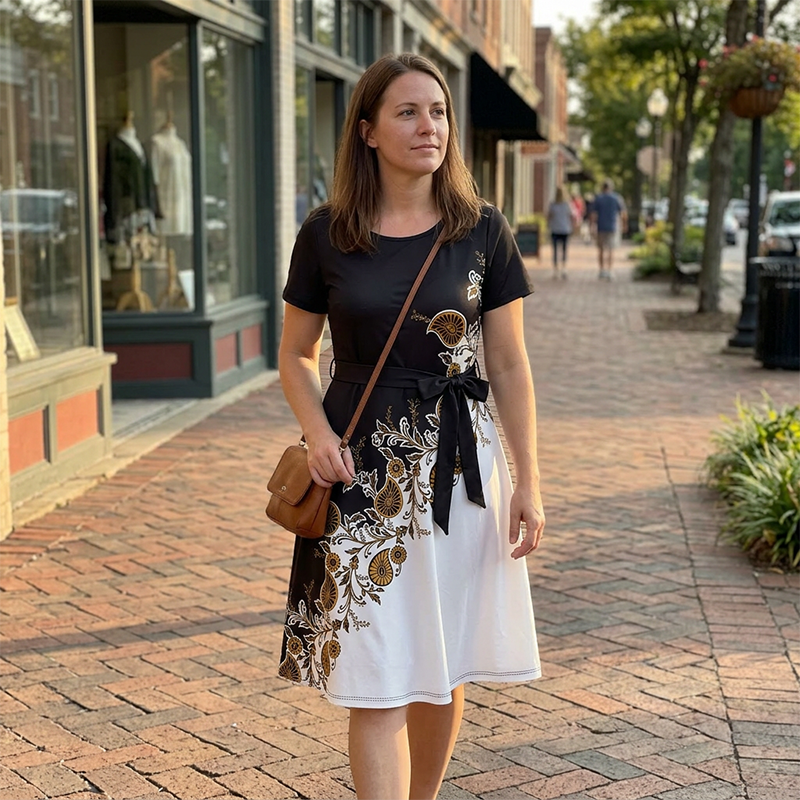 😍✨ Floral și feminin! Rochie în formă de A – perfectă pentru orice ocazie. Reducere limitată!