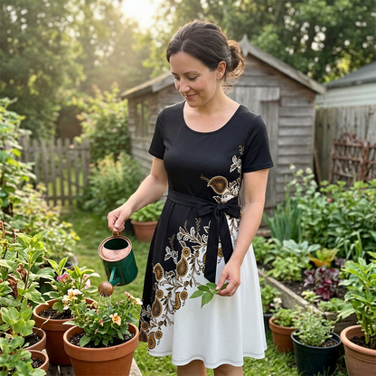 😍✨ Floral și feminin! Rochie în formă de A – perfectă pentru orice ocazie. Reducere limitată!