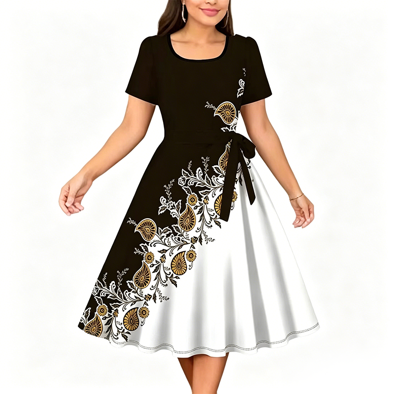 😍✨ Floral și feminin! Rochie în formă de A – perfectă pentru orice ocazie. Reducere limitată!