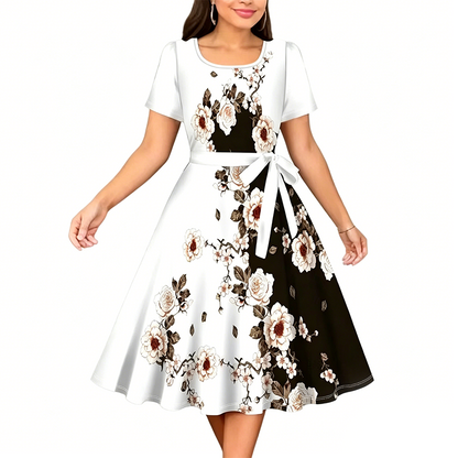 😍✨ Floral și feminin! Rochie în formă de A – perfectă pentru orice ocazie. Reducere limitată!