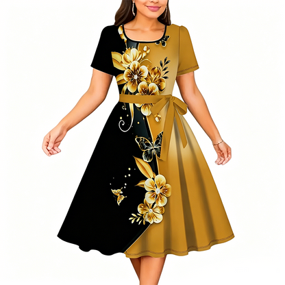 😍✨ Floral și feminin! Rochie în formă de A – perfectă pentru orice ocazie. Reducere limitată!