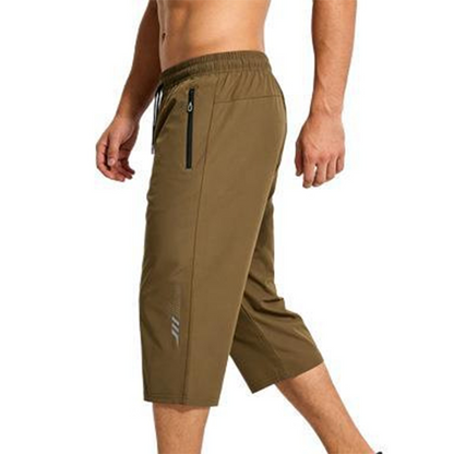 📢 REDUCERE 40%! ⏰ Pantaloni scurți 3/4 pentru bărbați, cu uscare rapidă, tip jogger – comozi, perfecți pentru vară! ✅ Plată la livrare!
